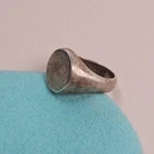 RARE Tiffany & Co. Vintage Sterling Silver Oval Signet Ring Size 8, Still Blank!