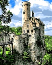 Paint By Numbers Adults kids Castle Landscape DIY Painting Kit 40x50CM Canvas