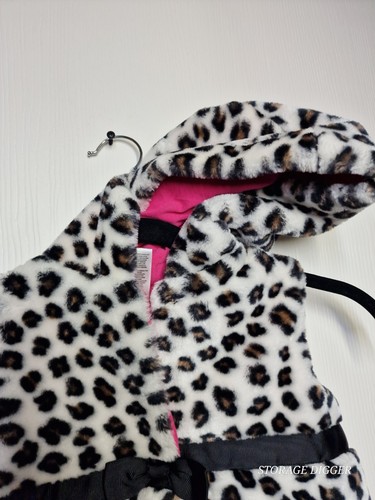 The Children's Place Jacket Girls Size 4T Faux Fur Hood Leopard Print Vest Snap - Picture 3 of 12