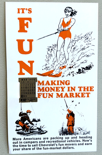 Chevrolet Salesman Advertising Watch Calendar Cards March 1970         P4 - Picture 1 of 2