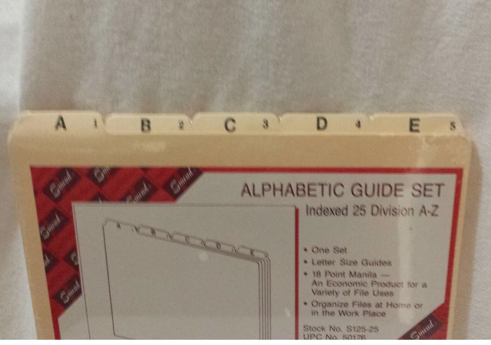 Smead Recycled Top Tab File Alpha Guides Ltr Sz 1/5 Tab Manila A-Z 25/Set 50176 - Image 3 of 4
