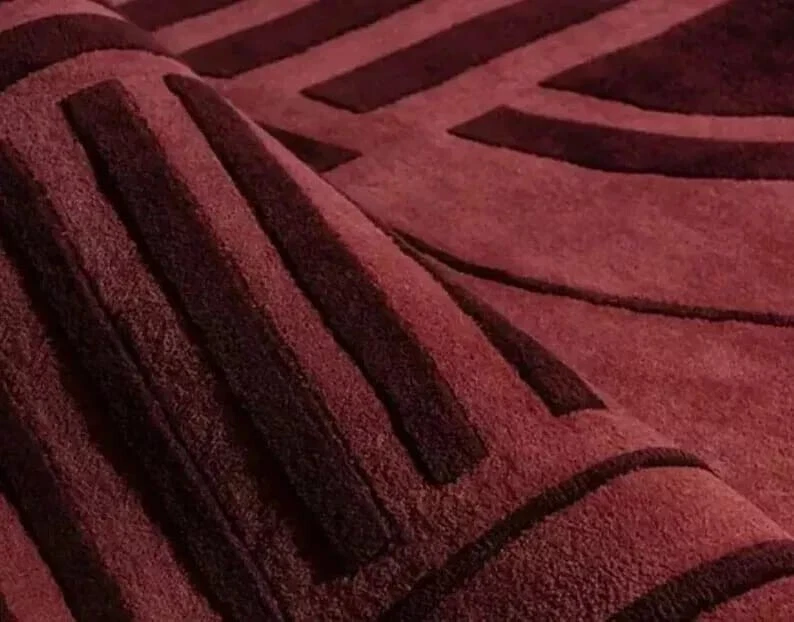 Modern Striped Rug Hand-Tufted 100% Wool Handmade Area Carpet for Home Decor - Image 3 of 3