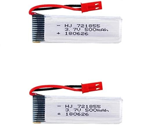 YUNIQUE Italia 2 Pezzi Batteria Lipo Ricaricabile 3.7V 500mAh per RC (d1A)