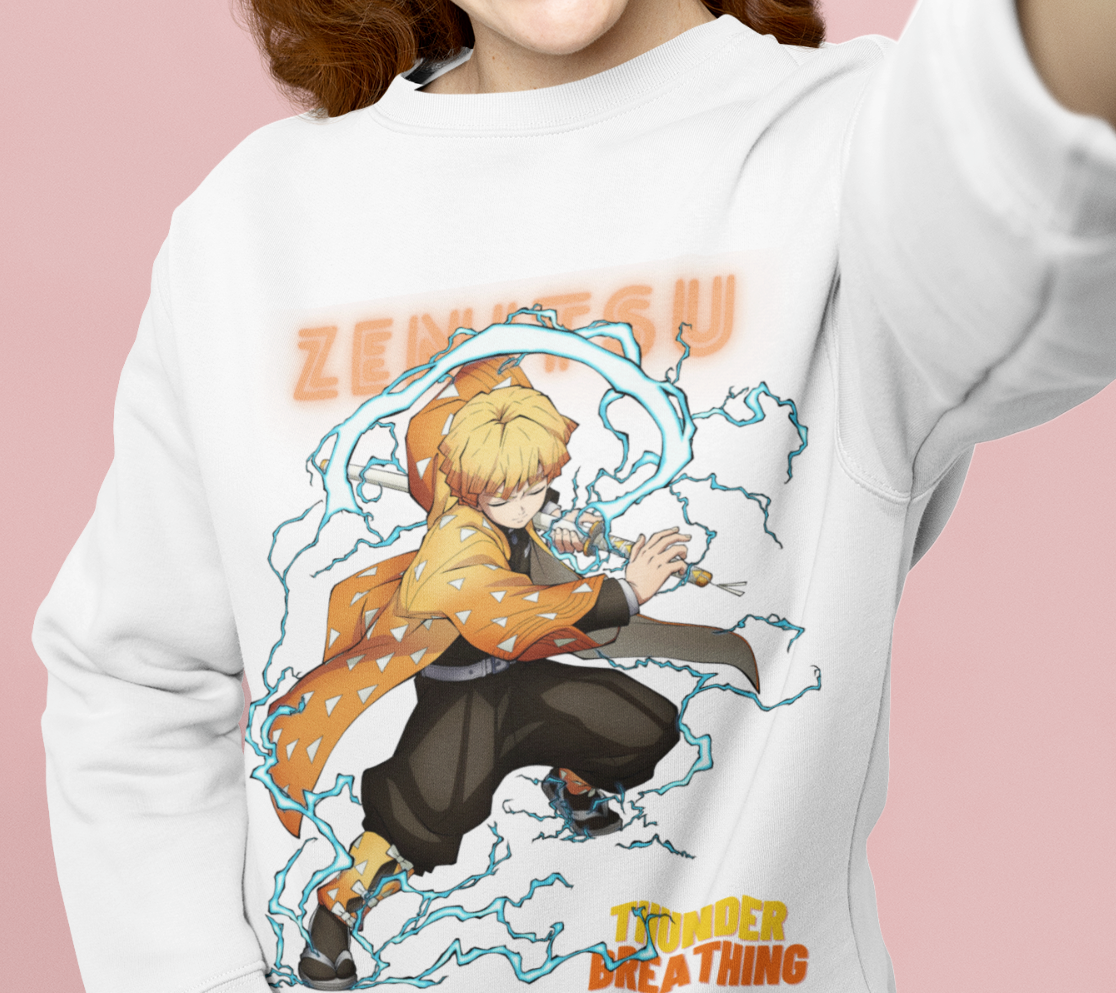 Zenitsu Sweatshirt, Kimetsu No Yaiba Sweatshirt, Demon Slayer, KNY Pillar Sweat eBay