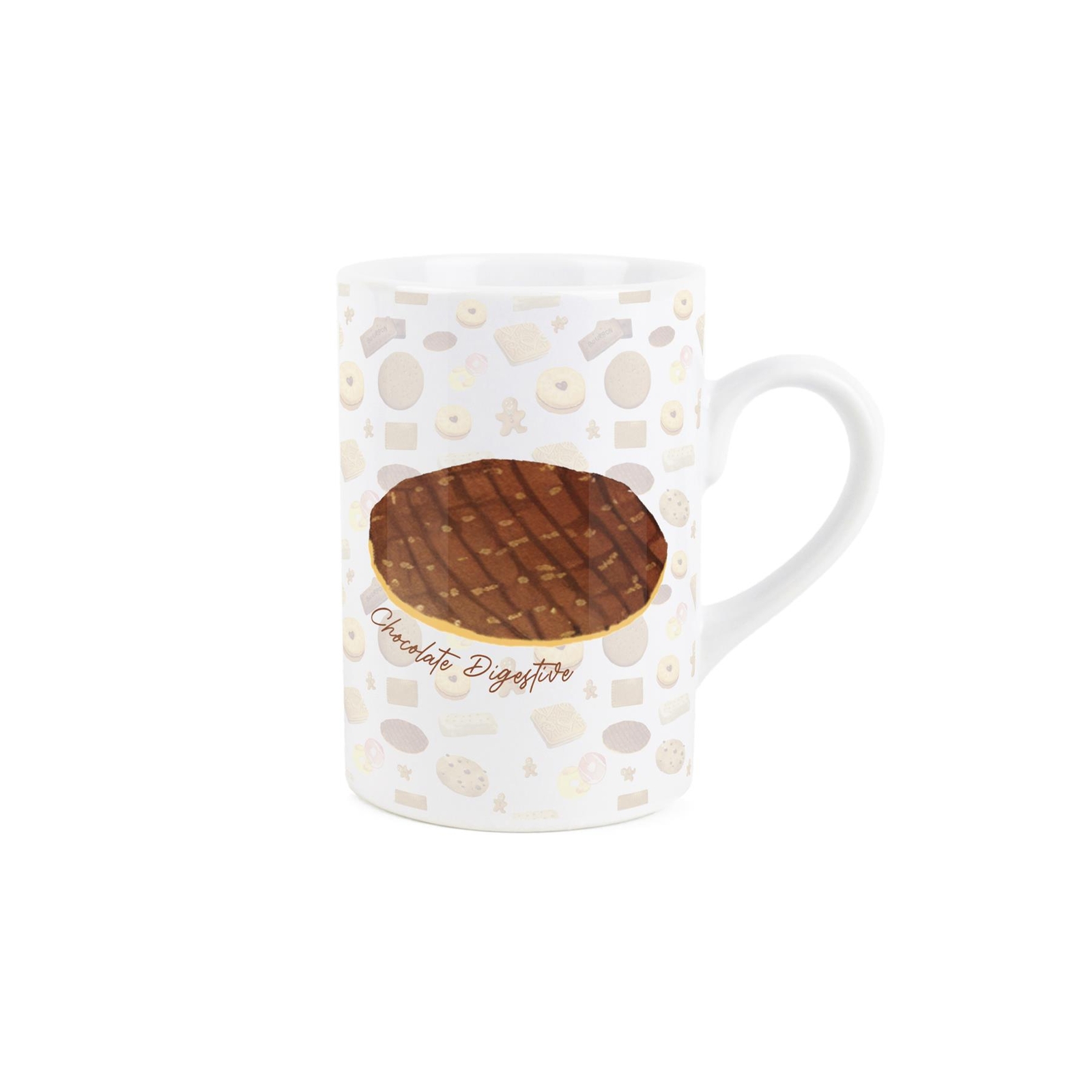 Chocolate Digestive Ceramic Mug - Novelty Cookie Print - Tea Coffee Gift Mug
