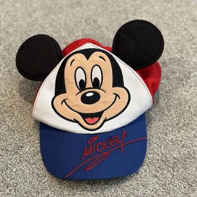 Disney Parks Mickey Mouse Baseball Cap Hat with Ears Kids Infant Snapback  Blue