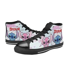 Angel and Stitch Custom Sneakers High Tops Men's Shoes Canvas
