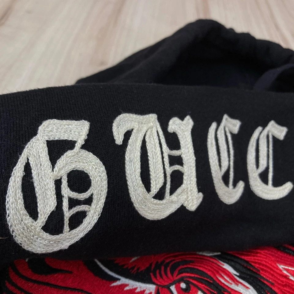 BLACK GUCCI 'GUCCIFY' WOLF EMBROIDERED HOODIE COTTON - Image 4 of 4