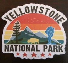 YELLOWSTONE NATIONAL PARK Matte Vinyl Sticker Decal indoor outdoor laptop WY