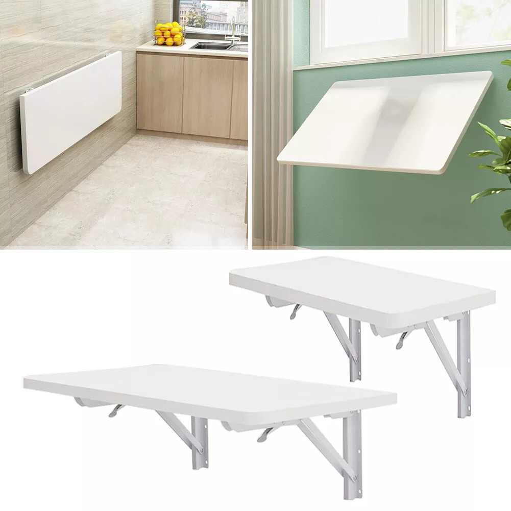 Folding Wall Mounted Table Drop leaf Dining Table Computer Desk Storage Shelf UK