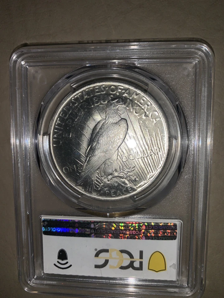 1925 $1 Peace Silver Dollar PCGS MS66 Blue Label - Image 4 of 4