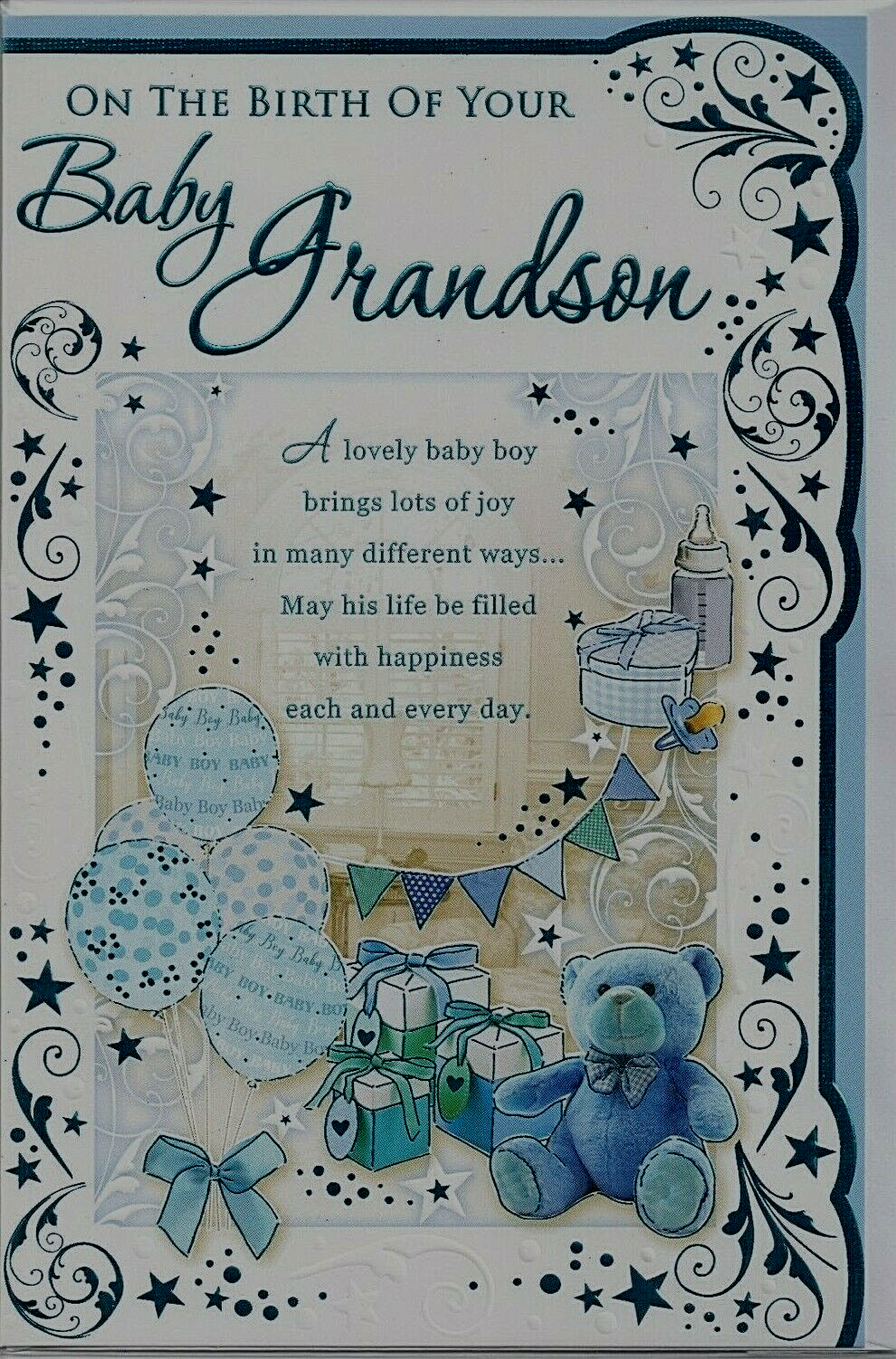Large Congratulations On The Birth Of Your BABY GRANDSON card - Special 3 pages
