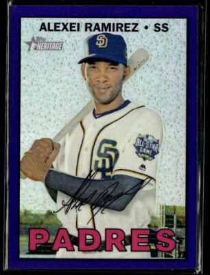 2016 Topps Heritage Purple Refractor Alexei Ramirez San Diego Padres #606