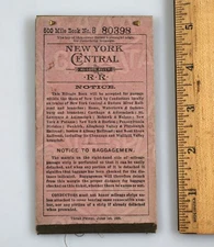 Vintage 1902 New York Central & Hudson River Railroad 500 Mile Ticket Booklet