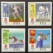 FIJI BEIJING SUMMER OLYMPICS STAMPS SET 2008 MNH SPORTS MARTIAL ARTS SWIMMING 1