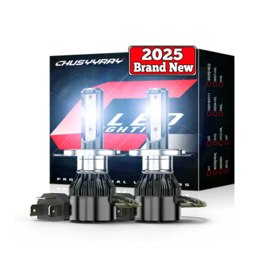 【7】2 H4 White LED Headlight Motorcycle For Kawasaki Ninja ZX-6R