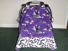  NIGHTMARE BEFORE CHRISTMAS w/bows Handmade baby infant Car Seat Canopy-Cover