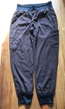 Grey's Anatomy By Barco Black Spandex Stretch Scrub Pants Size M Brown Women