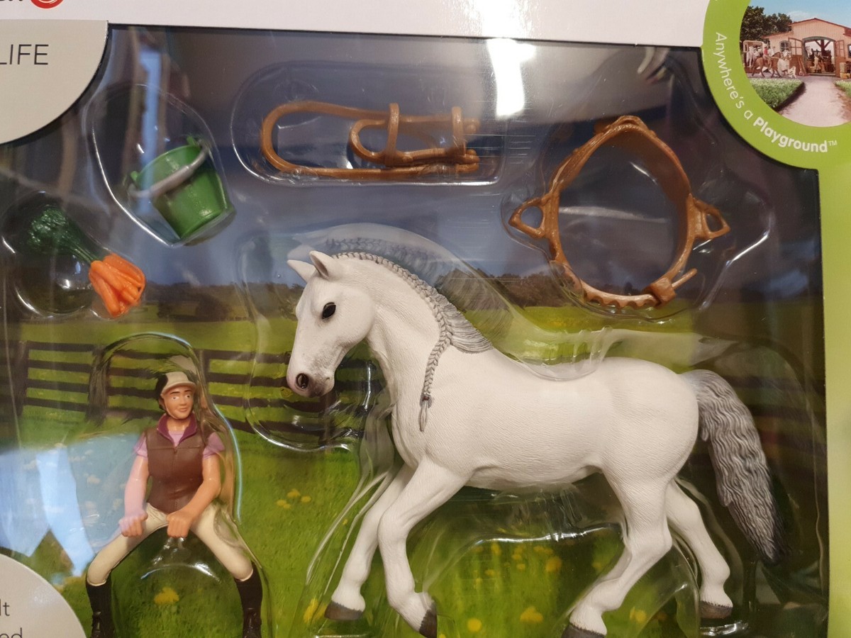 Schleich 41433 Rider with Lipizzaner Mare RARE Horse playset Horse Rider  Toys