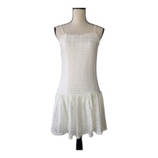 Speechless Womens Lace Crochet Trim; Drop Waist Sleeveless Square Neck SizS New
