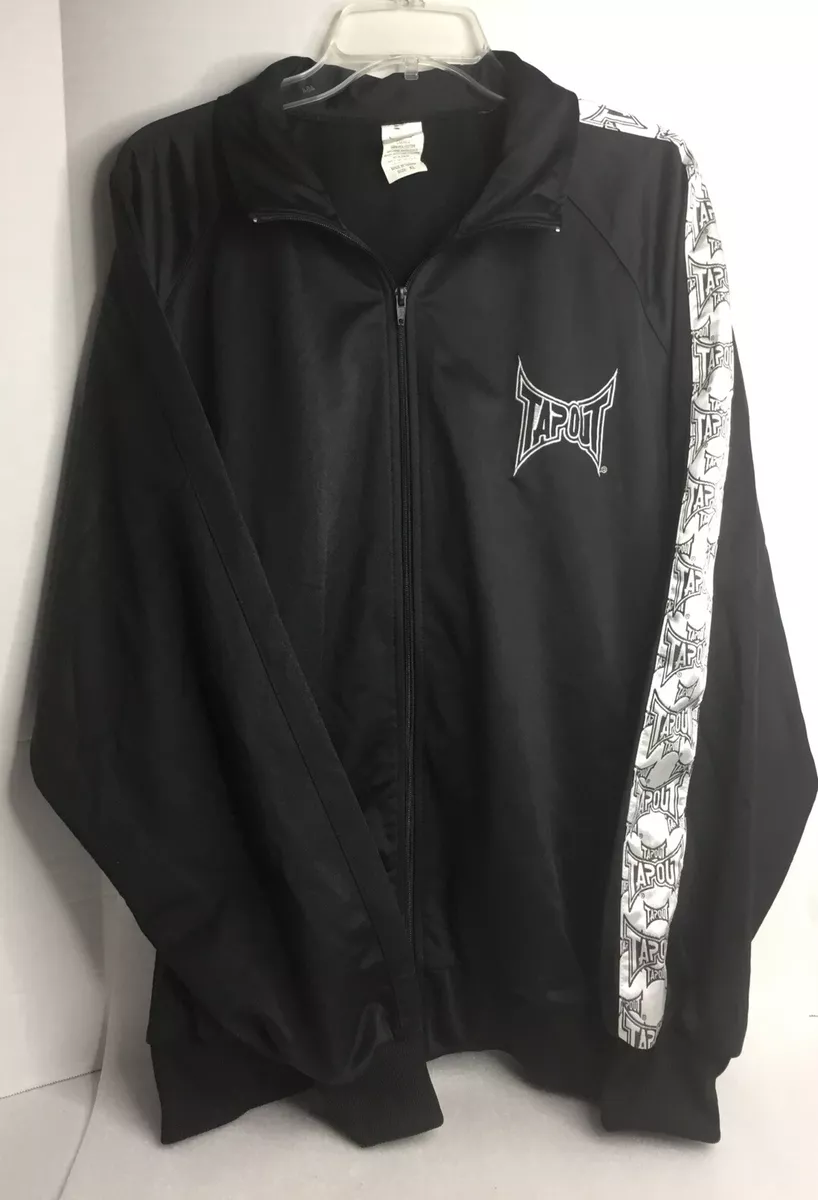 Vintage TAPOUT Logo Full Zip Track Black Jacket Men s Size XL eBay