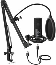 Gaming Podcast Streaming Mikrofon Kondensator Microphone Kit mit Arm Popschutz