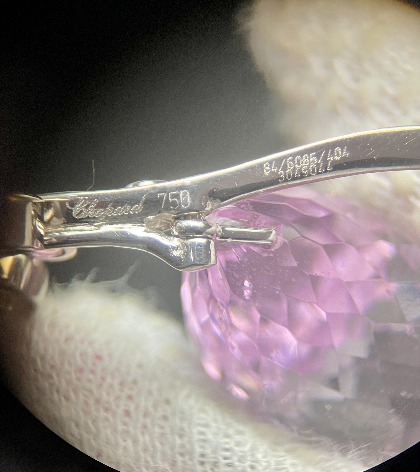 Chopard Amethyst Diamond Dangle Earrings 18K Soli… - image 4