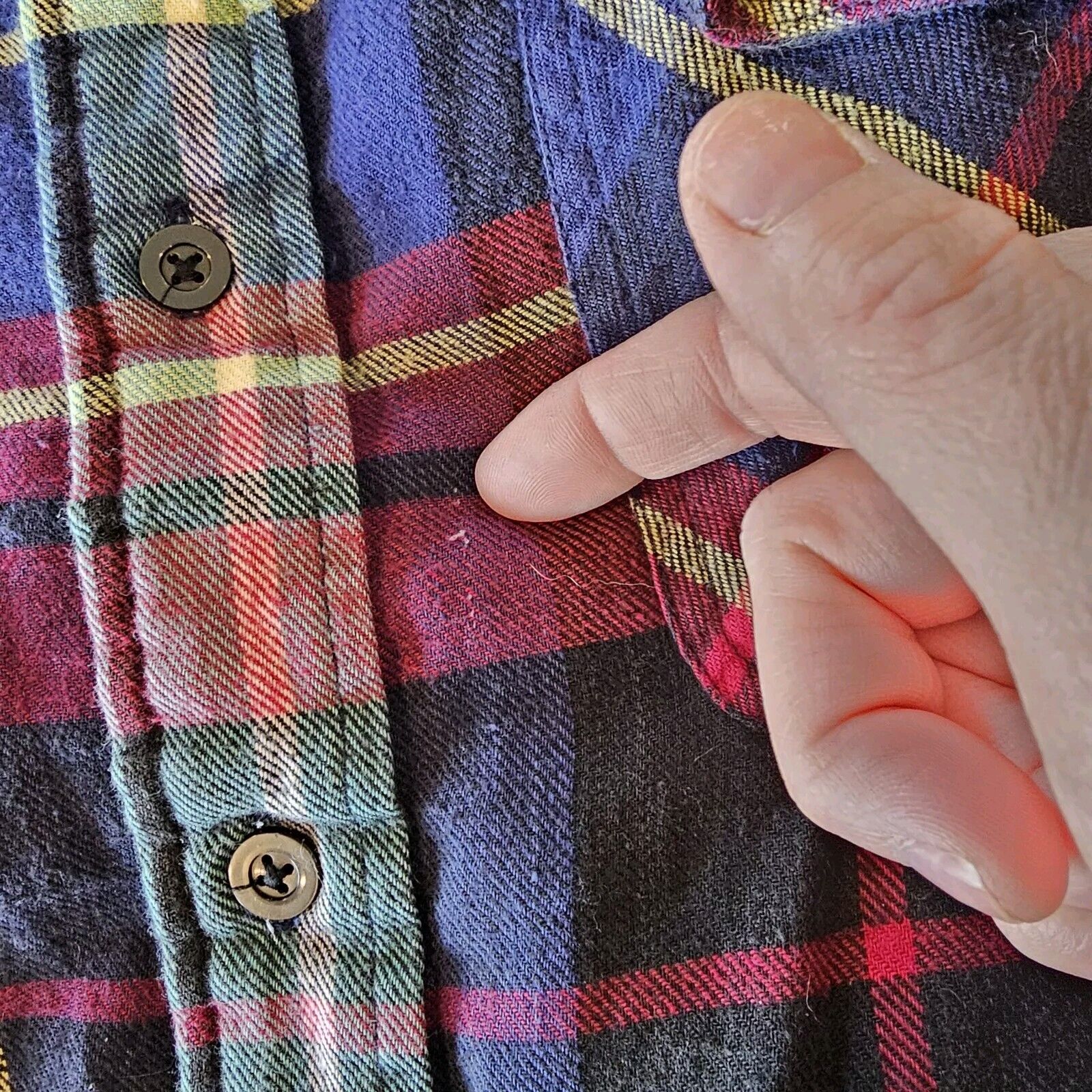 Vintage 90s Mens XL Plaid Quilted Shirt Jacket Fl… - image 4