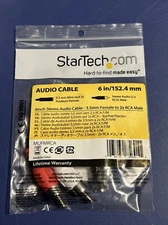 StarTech MUFMRCA 150mm Stereo Audio Cable - 3.5mm Female To 2x RCA Male