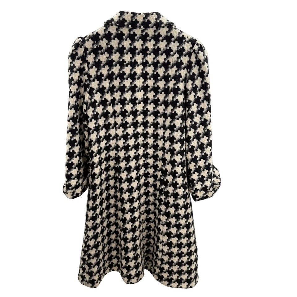 Abrigo para mujer Cynthia Steffe mezcla de lana pata de gallo mediano negro crema Foto 2 de 4