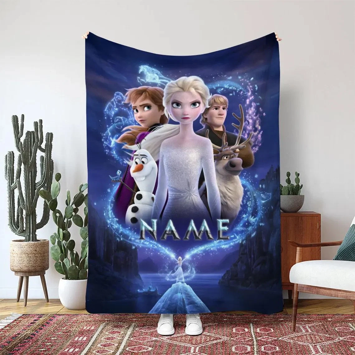 Fleece Blanket Funny Elsa Anna Happy