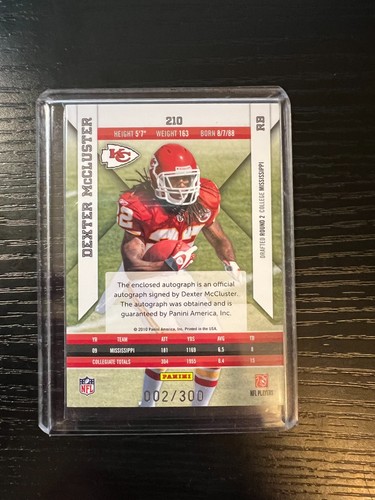 2010 Epix #210 Dexter McCluster Auto #2/300 RC ROOKIE KS CHIEFS - Bild 2 von 2