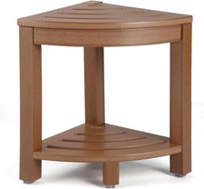 Apolimi HDPE Corner Shower Stool,Shower Bench Seat with Storage Shelf for Shavin