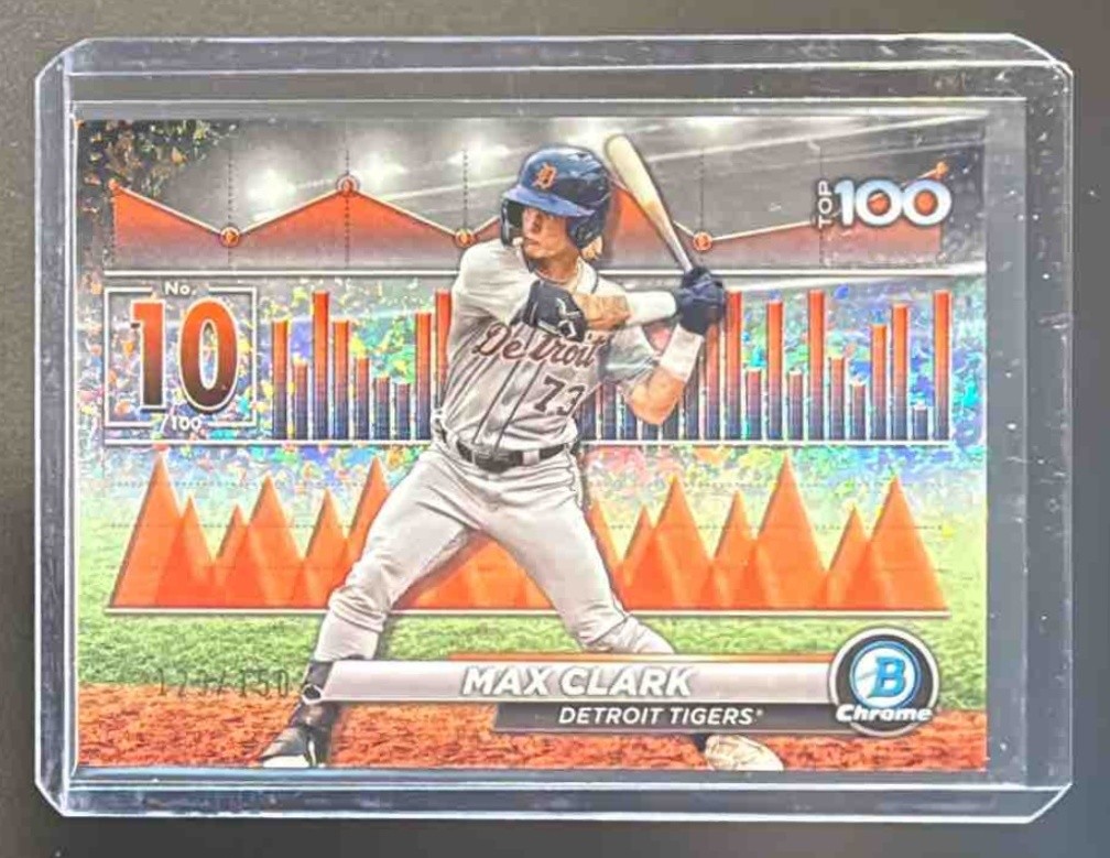 72. Max Clark 2024 Bowman Scouts' Top 100 Chrome Mini Diamond  /150 Tigers