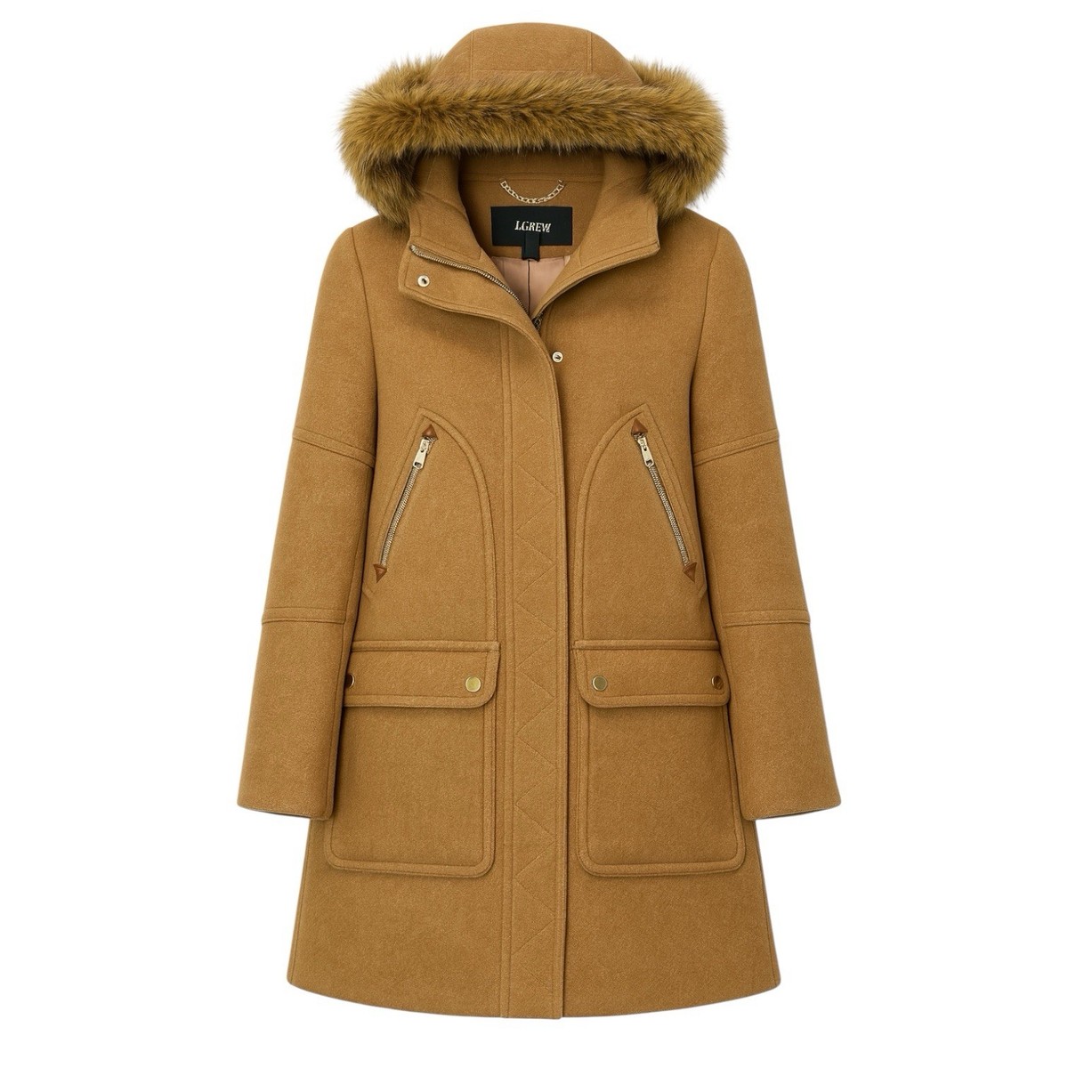 J.CREW STADIUM CLOTH コート サイズ6 ベージュ J.Crew Chateau Parka in Italian Stadium Cloth Sz 6P Beige