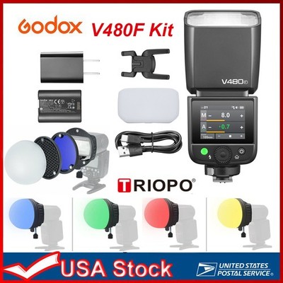 US Godox V480F+S-type TTL On-Camera Flash Light Speedlite with Diffuser for fuji