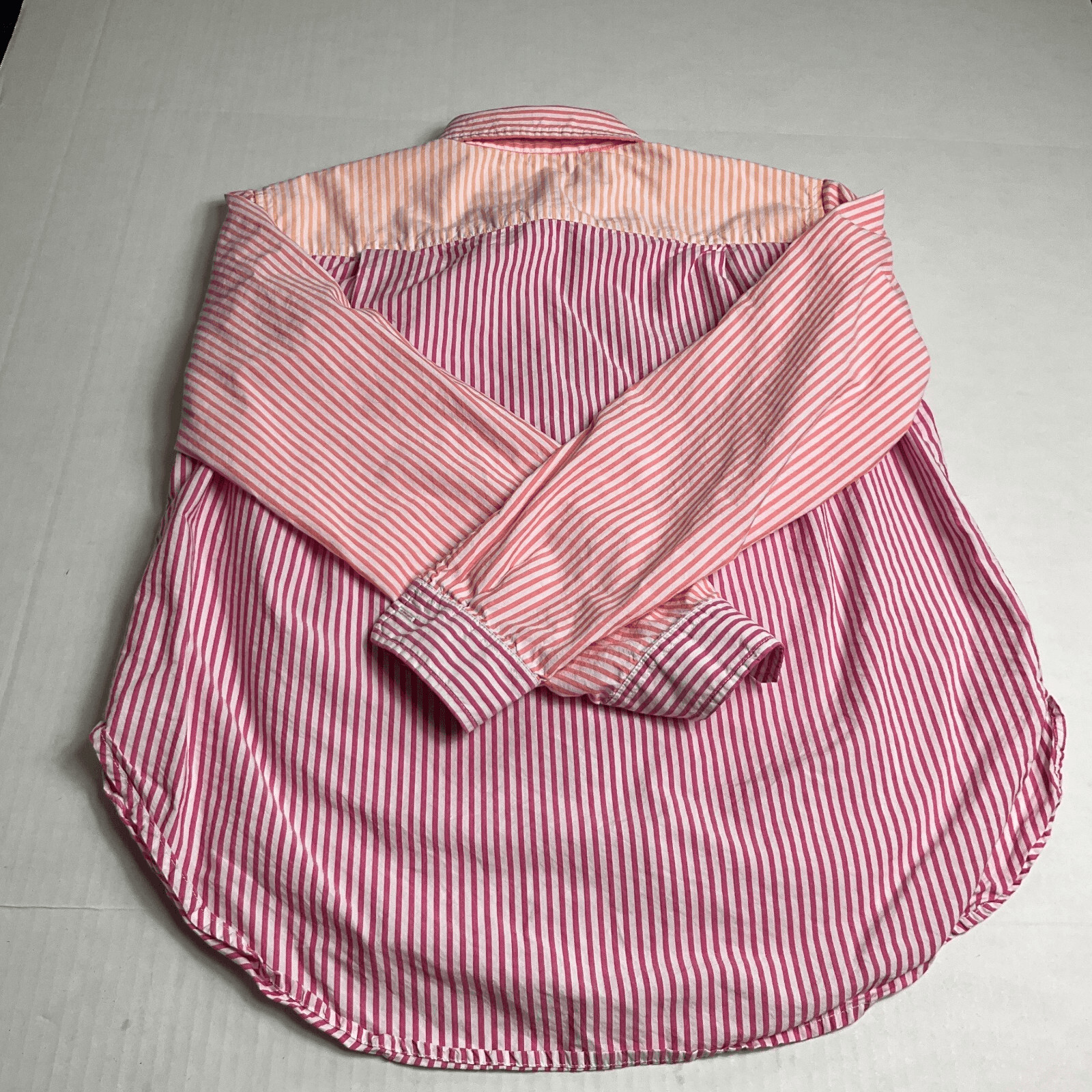 LOFT Patchwork Button Down Shirt Striped Long Sle… - image 9