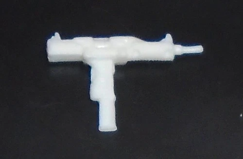 GI Joe Figure BLACK MAJOR CUSTOM Accessory ( 1985 Snake Eyes Mold) White UZI Gun