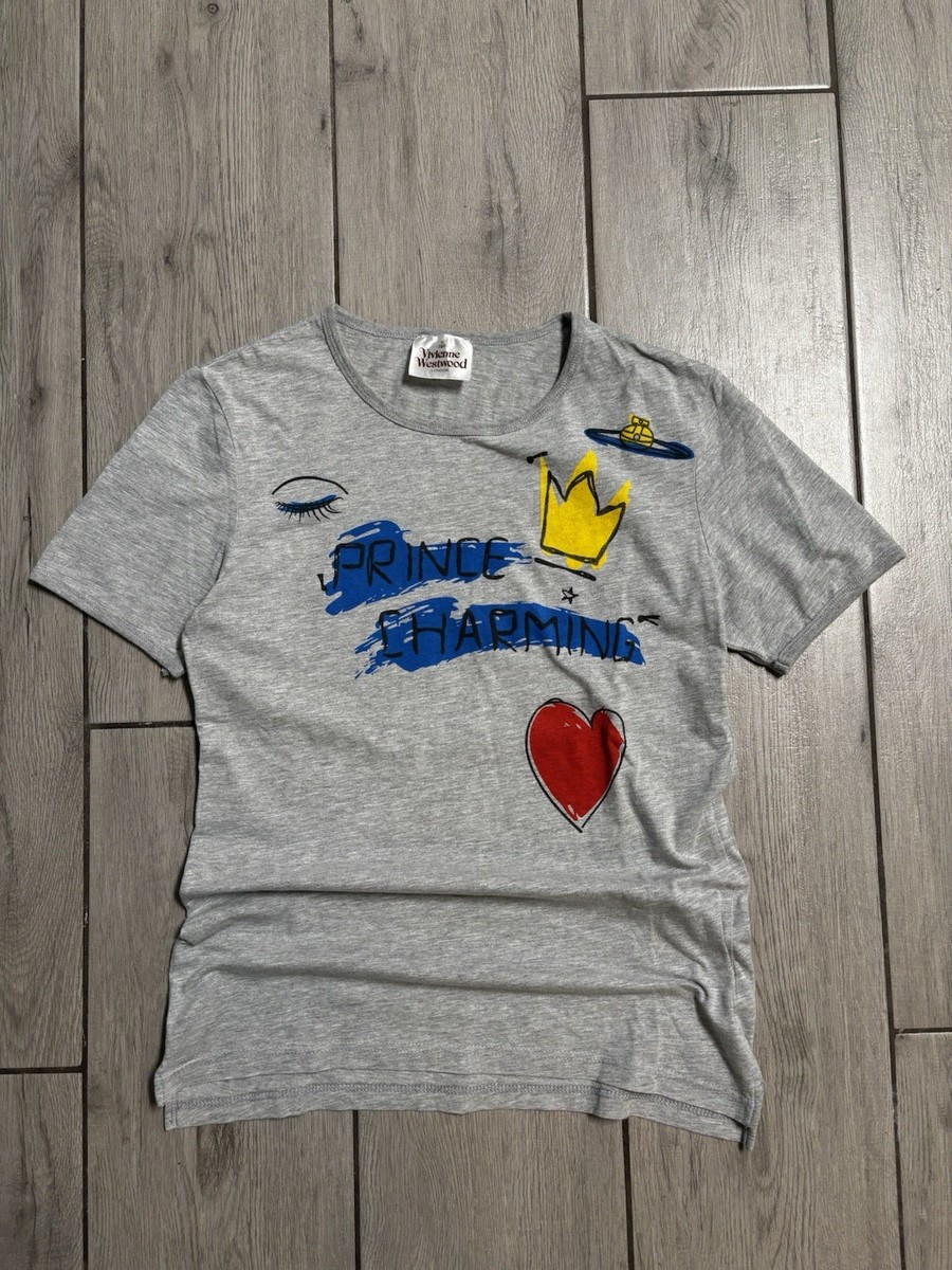 Vivienne Westwood London PRINCE CHARMING Gray T Shirt Women Made 