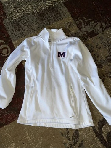 Ole Miss Nike Golf Tour Performance 1/4 Zip White Pullover Ladies Jacket Medium