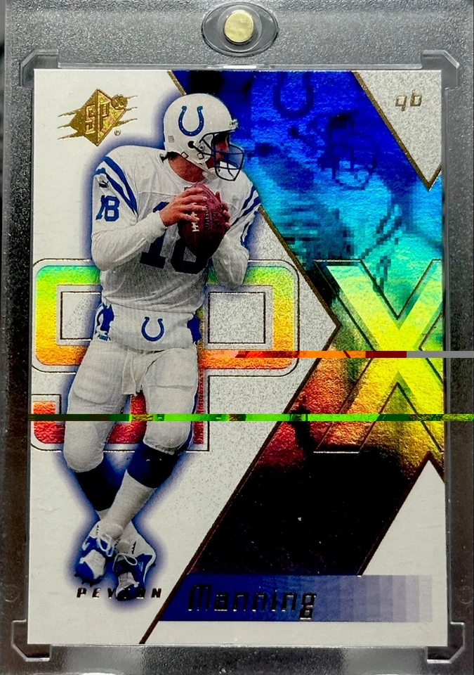 PEYTON MANNING RARO ARCO IRIS REFRACTOR TARJETA DE INVERSIÓN COLTS COMO NUEVO MVP Foto 3 de 4