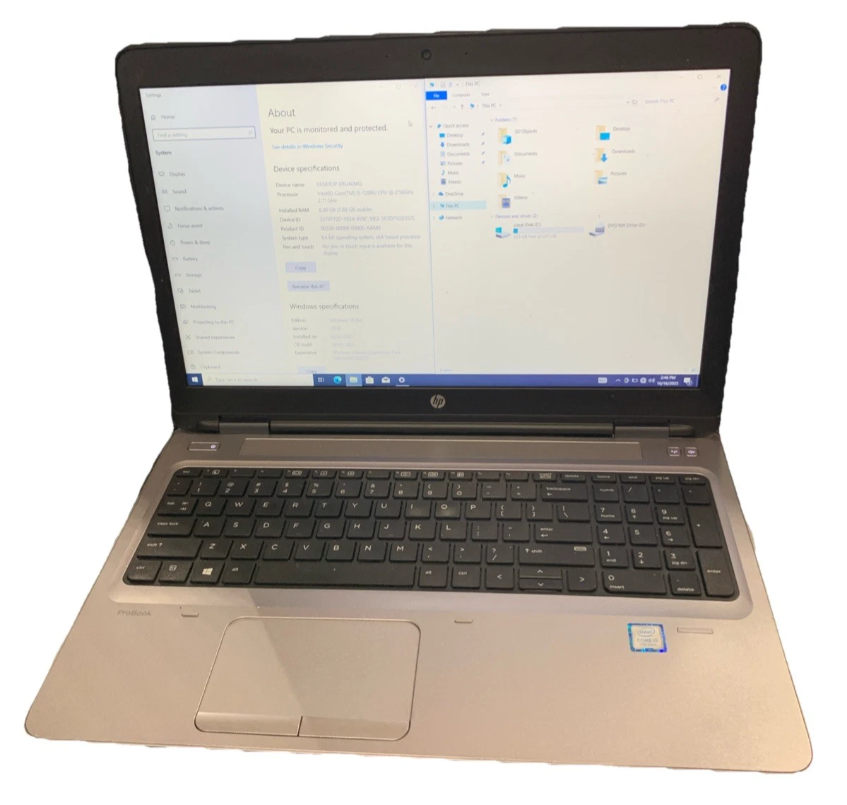 HP Intel Core i5 7th Gen. PC Laptops & Netbooks 256 GB SSD