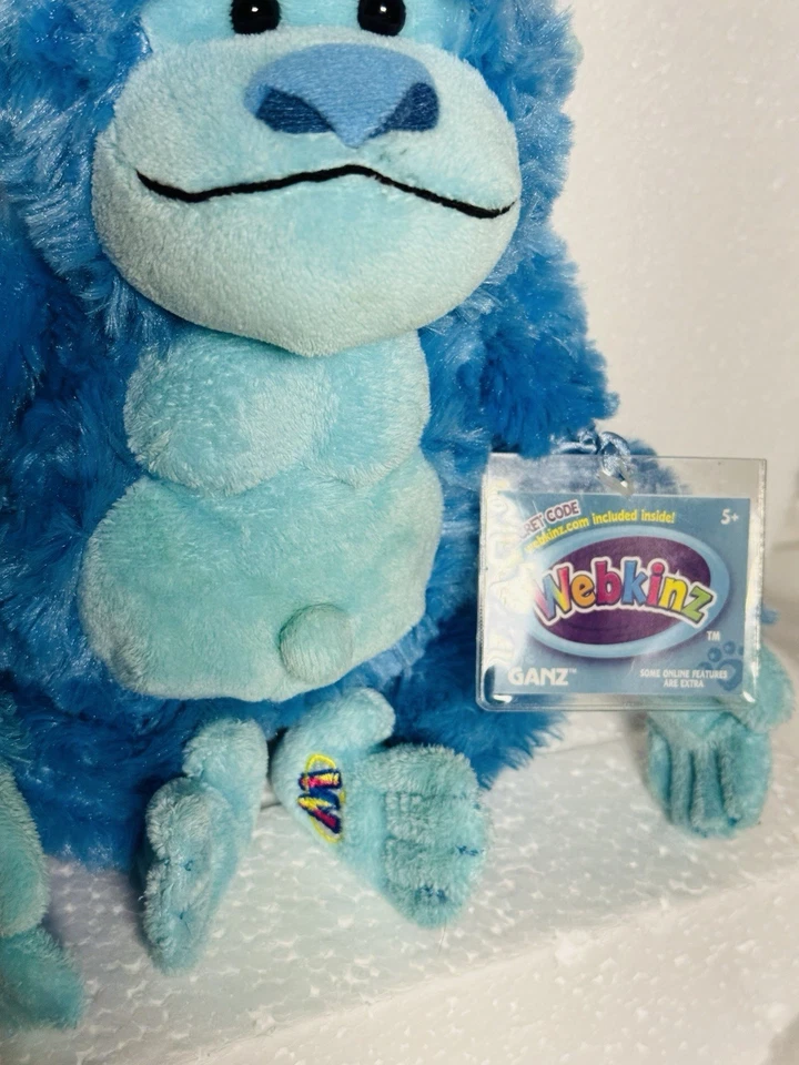 Ganz Webkinz Groovy Gorilla Blue 9”HM741 Blue NO CODE EUC - Image 3 of 4