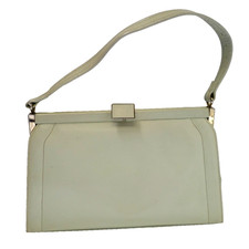 VINTAGE MAREK MELB PALE GREEN LEATHER HANDBAG CLASSIC HAND BAG MID CENTURY