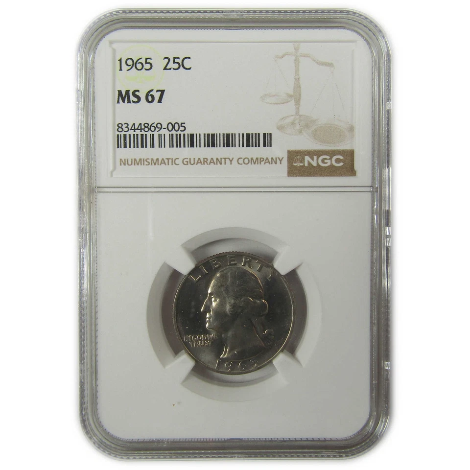 Washington Quarter 1965 como nuevo 67 NGC revestido sin circular SKU: I20532