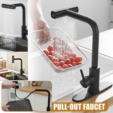 Waterfall Kitchen Faucet with Pull Down Sprayer Single Handle Swivel Mixer Tap
