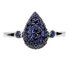 925 Sterling Silver Blue Sapphire Ring Round Diamond Cut Gemstone Jewelry Size 7