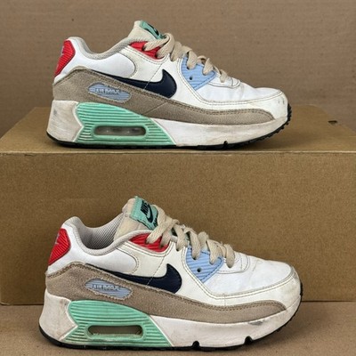 Nike Air Max 90 LTR SE White Sandrift Obsidian Sz 1Y Sneakers Kids