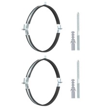 2 Pcs 12.2-12.6inch Heavy Duty Adjustable Split Ring Pipe Hanger, Silver/Black