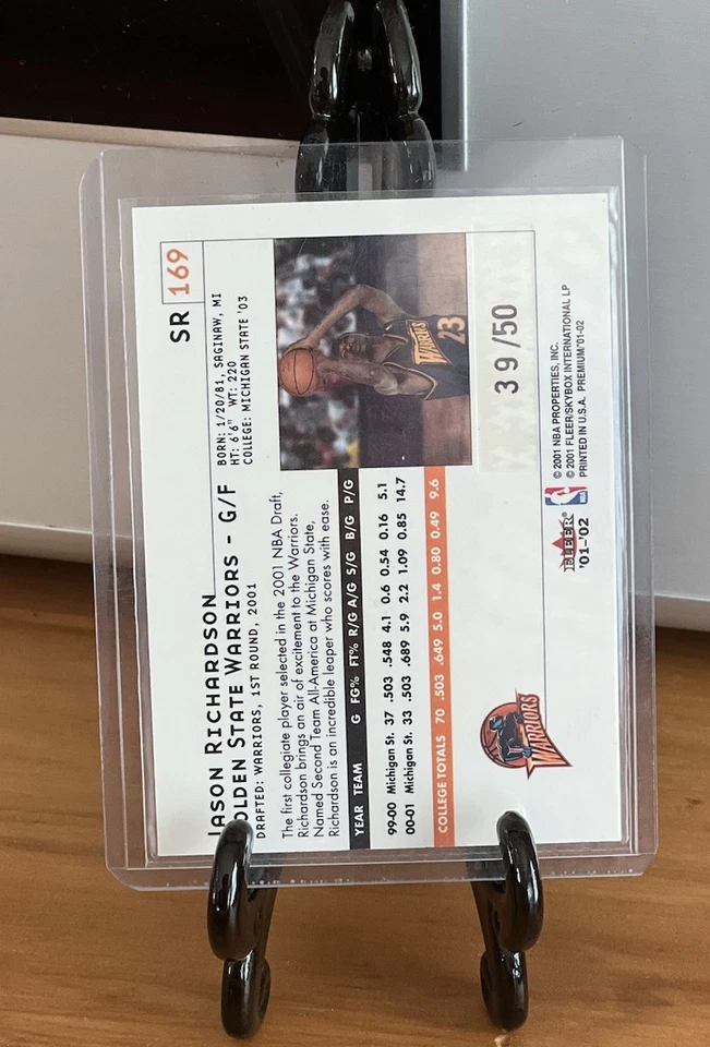 2001-02 Fleer Premium Rookies Ruby Jason Richardson RC #169/50 Foto 2 de 4